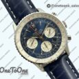 Реплика часов Breitling Navitimer Chronograph Stainless steel Blue Dial Leather Strap BLS V2 Mod