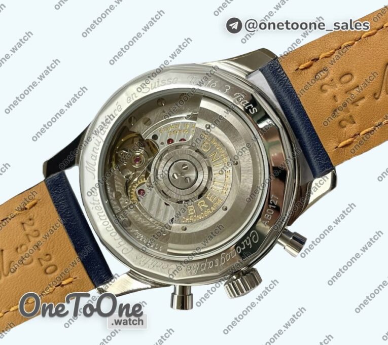 Реплика часов Breitling Navitimer Chronograph Stainless steel Blue Dial Leather Strap BLS V2 Mod