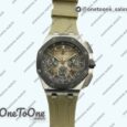 Реплика часов Audemars Piguet Royal Oak Offshore 26240 Stainless steel Black Ceramic Bezel Top-tier Копия один в один Brown Dial on Brown Rubber Strap