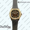 Реплика часов Patek Philippe Aquanaut 5167R Rose gold Top-tier Копия один в один Brown Dial on Brown Rubber Strap 3KF V3
