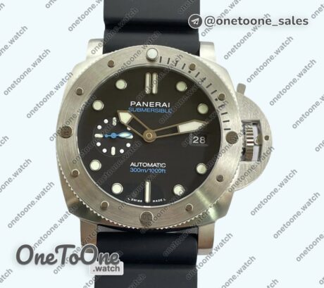 Реплика часов Panerai PAM1229 Submersible Top-tier Копия один в один on Black Rubber Strap P.900 Clone