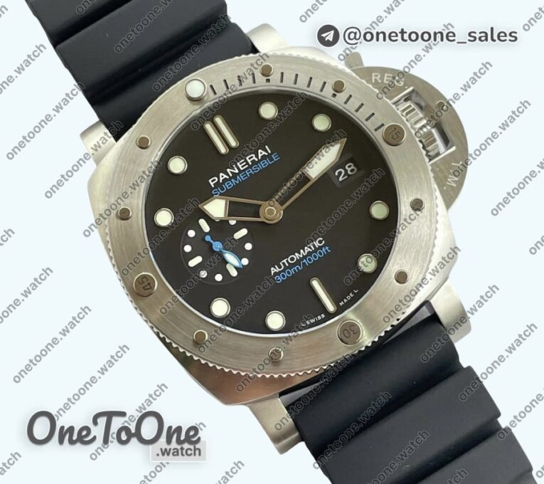 Реплика часов Panerai PAM1229 Submersible Top-tier Копия один в один on Black Rubber Strap P.900 Clone