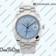 Реплика часов Rolex Day Date 40mm Stainless steel Top-tier Копия один в один Diamands Marker Blue Dial Stainless steel Bracelet