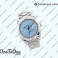 Реплика часов Rolex Day Date 40mm Stainless steel Top-tier Копия один в один Diamands Marker Blue Dial Stainless steel Bracelet