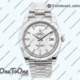 Реплика часов Rolex Day Date 40mm Stainless steel Top-tier Копия один в один Diamands Marker Black&Silver Dials Stainless steel Bracelet