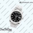 Реплика часов Rolex Day Date 40mm Stainless steel Top-tier Копия один в один Diamands Marker Black&Silver Dials Stainless steel Bracelet