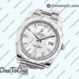 Реплика часов Rolex Day Date 40mm Stainless steel Top-tier Копия один в один Diamands Marker Black&Silver Dials Stainless steel Bracelet