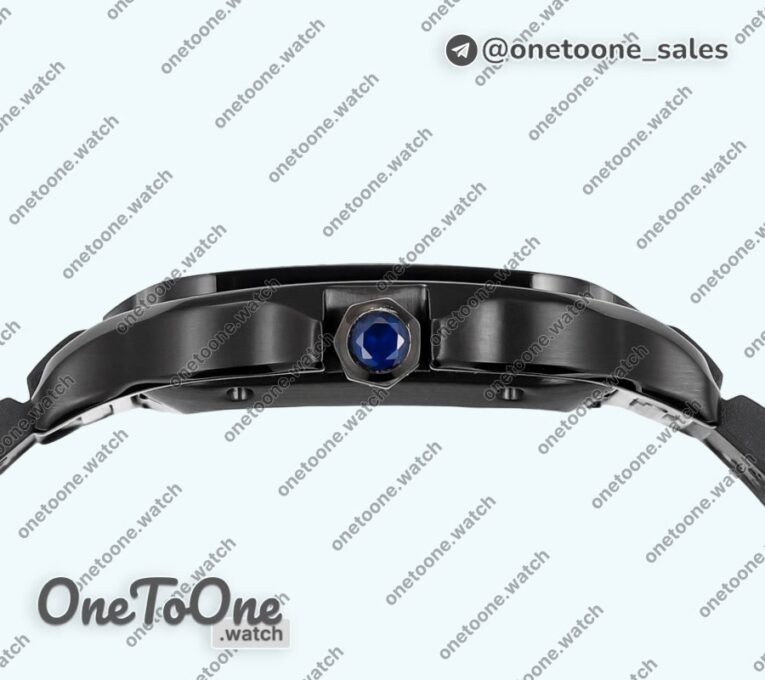 Реплика часов Cartier Santos de Cartier DLC Top-tier Копия один в один Blue Dial Stainless steel SmartLinks Rubber MIYOTA 9015