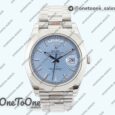 Реплика часов Rolex Day Date 40mm Stainless steel Top-tier Копия один в один Stick Marker Blue Dial Stainless steel Bracelet
