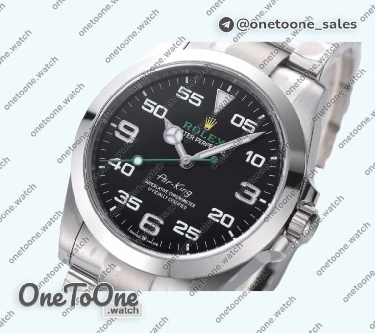 Реплика часов Rolex Air-King 126900 Top-tier Копия один в один 904L Steel Black Dial Stainless steel Bracelet
