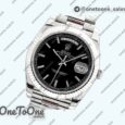 Реплика часов Rolex Day Date 40mm Stainless steel Top-tier Копия один в один Stick Marker Black Dial Stainless steel Bracelet