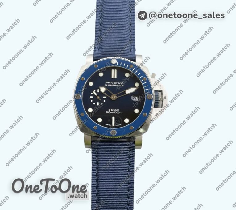 Реплика часов Panerai PAM1289 Y Top-tier Копия один в один Blue Dial on Blue Nylon Strap P900