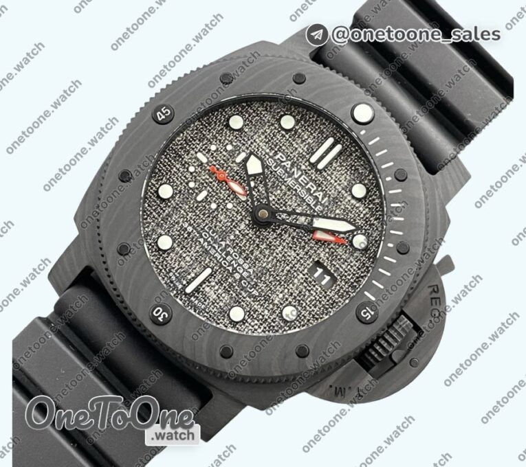 Реплика часов Panerai PAM 1039 Carbotech Top-tier Копия один в один Dark Grey Sail Dial on Rubber Strap P.9010 Clone