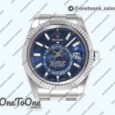 Реплика часов Rolex Sky-Dweller 326934 904L Stainless steel Top-tier Копия один в один Blue Dial on Stainless steel Bracelet Asian 2824