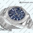 Реплика часов Rolex Sky-Dweller 326934 904L Stainless steel Top-tier Копия один в один Blue Dial on Stainless steel Bracelet Asian 2824