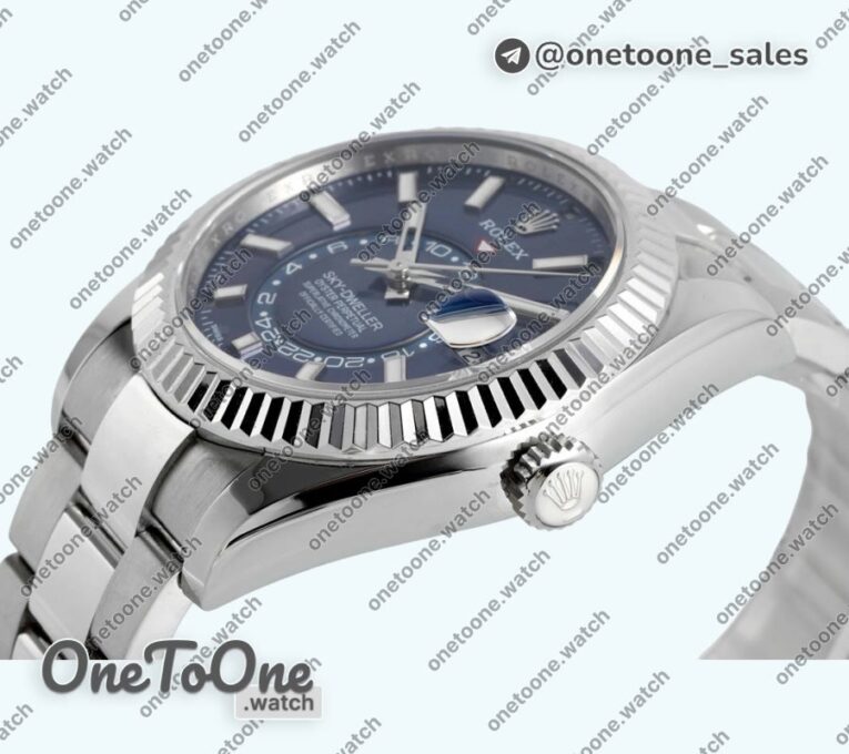 Реплика часов Rolex Sky-Dweller 326934 904L Stainless steel Top-tier Копия один в один Blue Dial on Stainless steel Bracelet Asian 2824