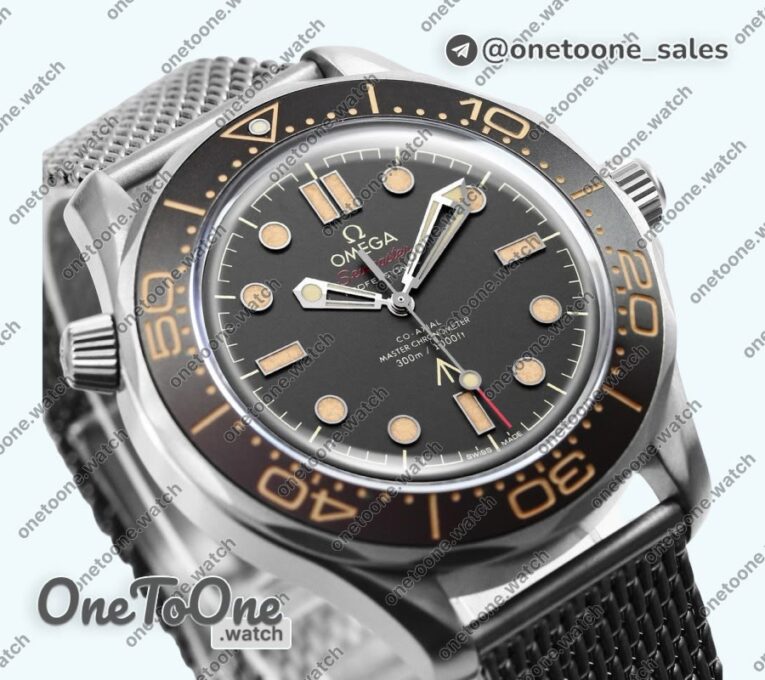 Реплика часов Omega Seamaster 300 "No Time to Die" 007 Titanium Top-tier Копия один в один Mesh Bracelet ERF