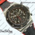 Реплика часов Audemars Piguet Royal Oak Offshore 26740 "Dark Knight" Top-tier Копия один в один Black Dial on Black/Red Rubber Strap