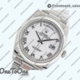 Реплика часов Rolex Day Date 36mm Stainless steel Top-tier Копия один в один Roman Marker White Dial Bracelet
