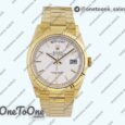 Реплика часов Rolex Day Date 36mm Yellow gold Top-tier Копия один в один Stick Marker Gold&White Dial Bracelet