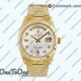 Реплика часов Rolex Day Date 36mm Yellow gold Top-tier Копия один в один Diamonds Marker MOP Dial Bracelet