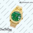 Реплика часов Rolex Day Date 40mm Yellow gold Top-tier Копия один в один Roman Marker Green Dial Yellow gold Bracelet