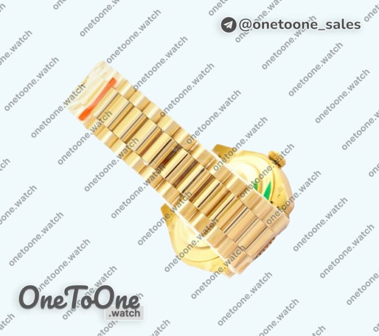 Реплика часов Rolex Day Date 40mm Yellow gold Top-tier Копия один в один Roman Marker Green Dial Yellow gold Bracelet