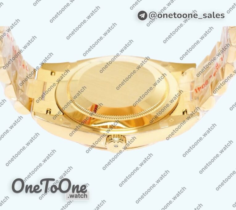 Реплика часов Rolex Day Date 40mm Yellow gold Top-tier Копия один в один Roman Marker White&Gold Dials Yellow gold Bracelet
