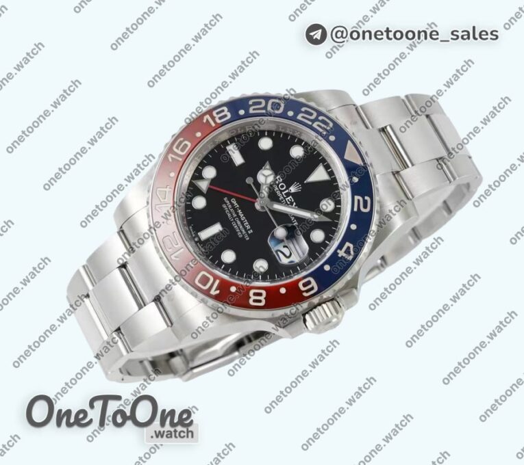 Реплика часов Rolex T Master II 126710 BLRO Pepsi 904L Stainless steel Top-tier Копия один в один Black Dial Oyster Bracelet C+F CHS
