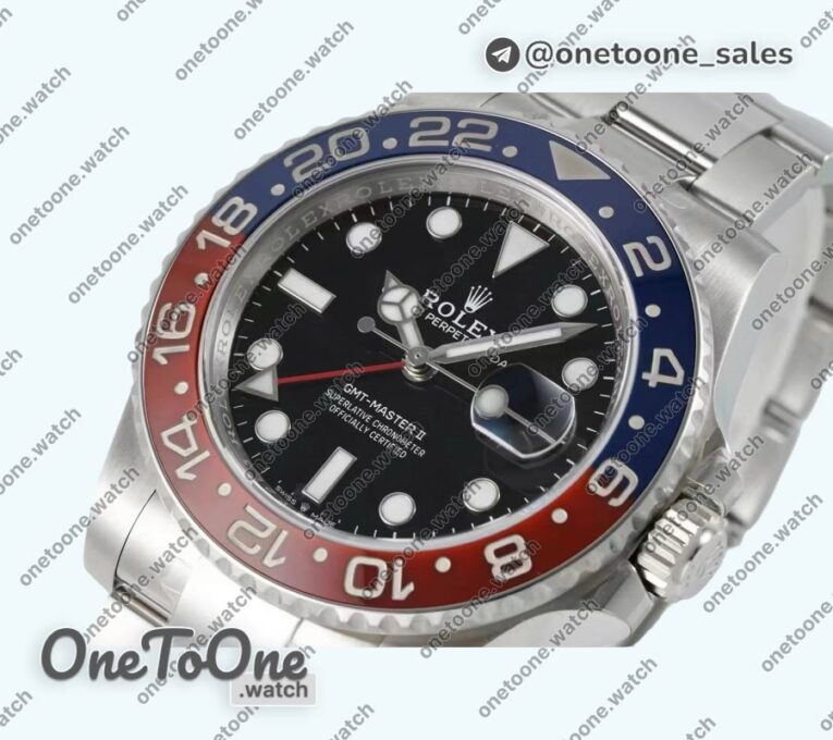 Реплика часов Rolex T Master II 126710 BLRO Pepsi 904L Stainless steel Top-tier Копия один в один Black Dial Oyster Bracelet C+F CHS