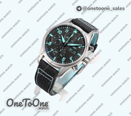 Реплика часов Iwc Pilot IW388108 41 “MERCEDES-AMG PETRONAS FOULA ONE™ TEAM” Black Dial Green Numbers TWF