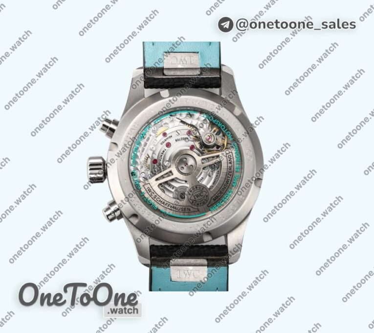 Реплика часов Iwc Pilot IW388108 41 “MERCEDES-AMG PETRONAS FOULA ONE™ TEAM” Black Dial Green Numbers TWF