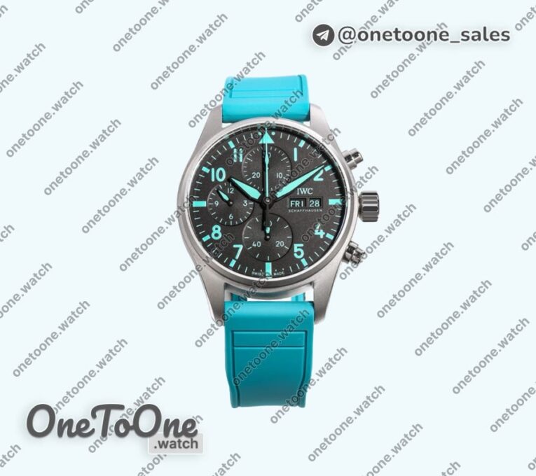 Реплика часов Iwc Pilot IW388108 41 “MERCEDES-AMG PETRONAS FOULA ONE™ TEAM” Black Dial Green Numbers TWF
