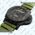 Реплика часов Panerai PAM961 Carbotech 47mm Submersible Top-tier Копия один в один Carbon Dial On Rubber Strap P.9010