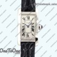 Реплика часов Cartier Tank WJT 29mm Stainless steel Silver Dial on Black Croco Strap Ronda Quartz