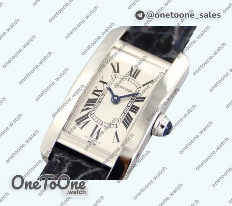 Реплика часов Cartier Tank WJT 29mm Stainless steel Silver Dial on Black Croco Strap Ronda Quartz