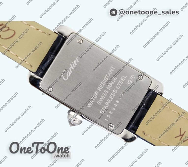 Реплика часов Cartier Tank WJT 29mm Stainless steel Silver Dial on Black Croco Strap Ronda Quartz
