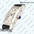 Реплика часов Cartier Tank WJT 29mm Stainless steel Silver Dial on Black Croco Strap Ronda Quartz