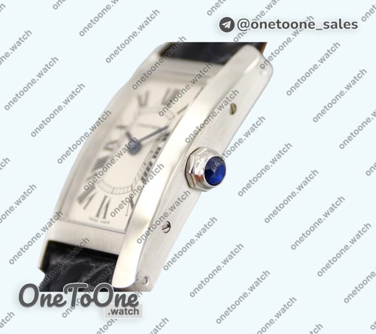 Реплика часов Cartier Tank WJT 29mm Stainless steel Silver Dial on Black Croco Strap Ronda Quartz