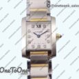 Реплика часов Cartier Tank Francaise Ladies 25mm Stainless steel/Yellow gold Top-tier Копия один в один White Diamonds Dial on Stainless steel Bracelet Ronda Quartz