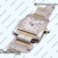 Реплика часов Cartier Tank Francaise Ladies 25mm Stainless steel/Yellow gold Top-tier Копия один в один White Diamonds Dial on Stainless steel Bracelet Ronda Quartz