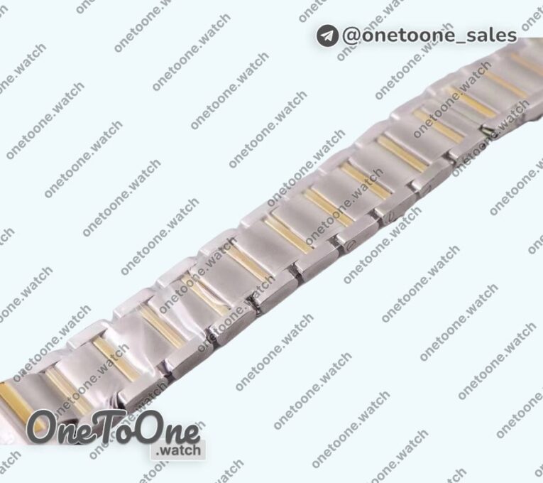 Реплика часов Cartier Tank Francaise Ladies 25mm Stainless steel/Yellow gold Top-tier Копия один в один White Diamonds Dial on Stainless steel Bracelet Ronda Quartz