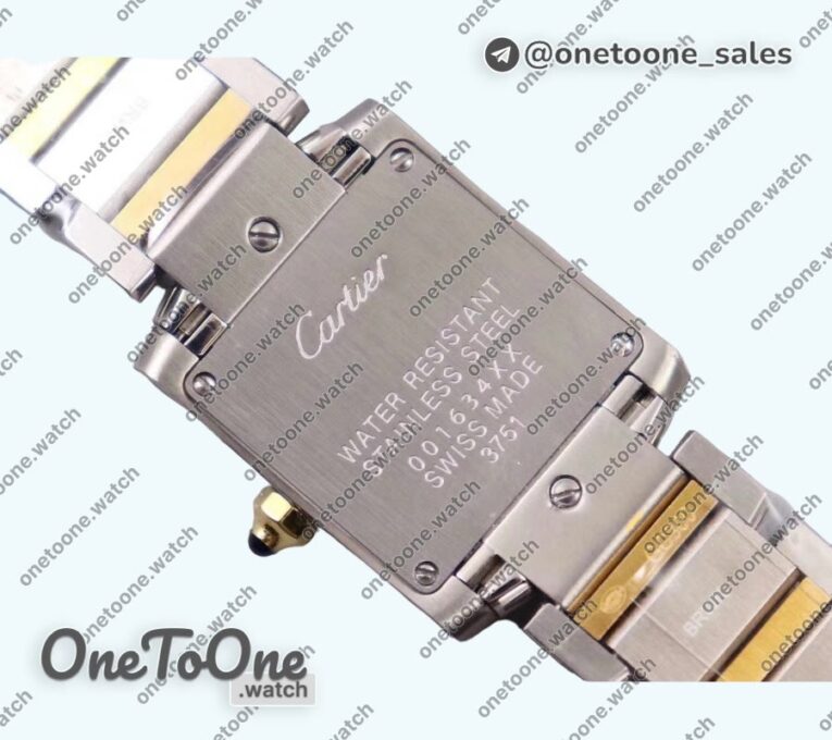 Реплика часов Cartier Tank Francaise Ladies 25mm Stainless steel/Yellow gold Top-tier Копия один в один White Diamonds Dial on Stainless steel Bracelet Ronda Quartz