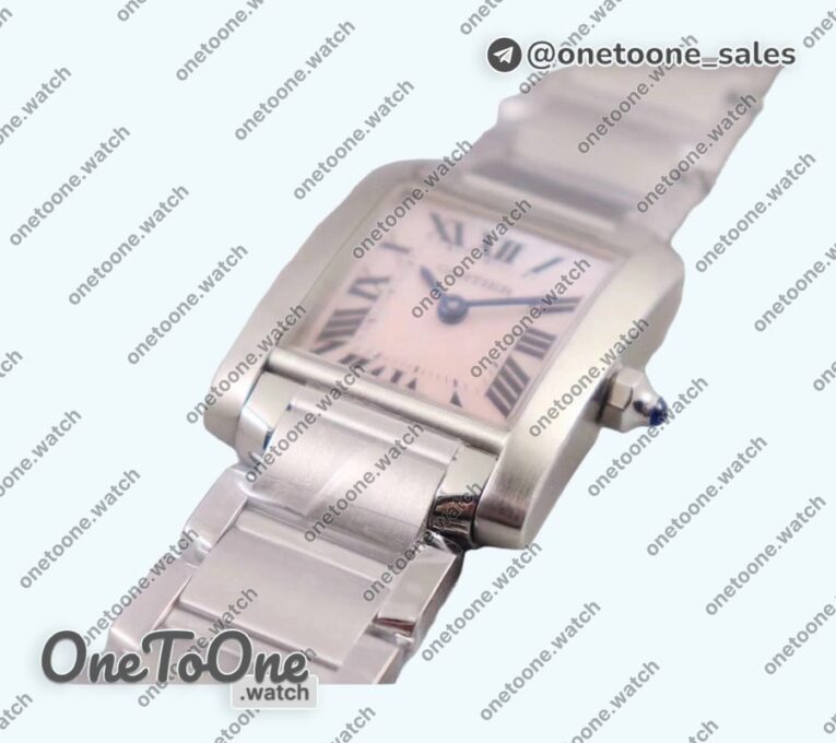 Реплика часов Cartier Tank Francaise Ladies 25mm Stainless steel Top-tier Копия один в один MOP Dial on Stainless steel Bracelet Ronda Quartz