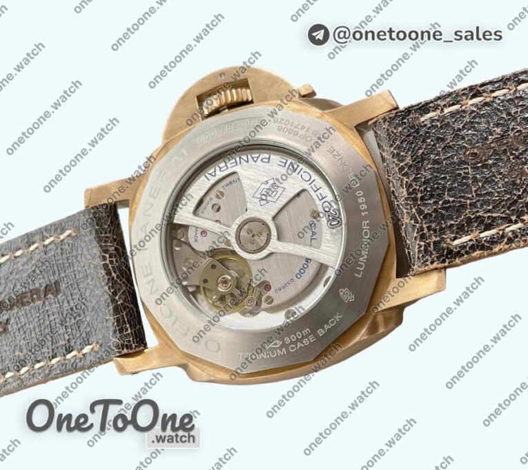 Реплика часов Panerai PAM382 N Bronzo Top-tier Копия один в один on Brown Distressed Calfskin Strap P.9000 V2
