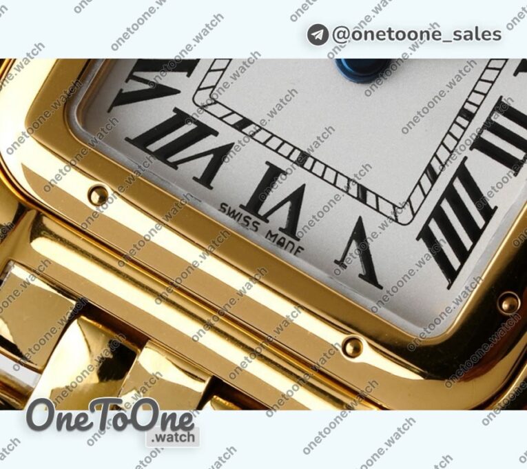 Реплика часов Cartier Panthère Top-tier Копия один в один Yellow gold White Dial on Yellow gold Bracelet Ronda Quartz