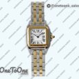 Реплика часов Cartier Panthère Top-tier Копия один в один Yellow gold/Stainless steel White Dial on Yellow gold/Stainless steel Bracelet Ronda Quartz