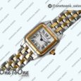 Реплика часов Cartier Panthère Top-tier Копия один в один Yellow gold/Stainless steel White Dial on Yellow gold/Stainless steel Bracelet Ronda Quartz