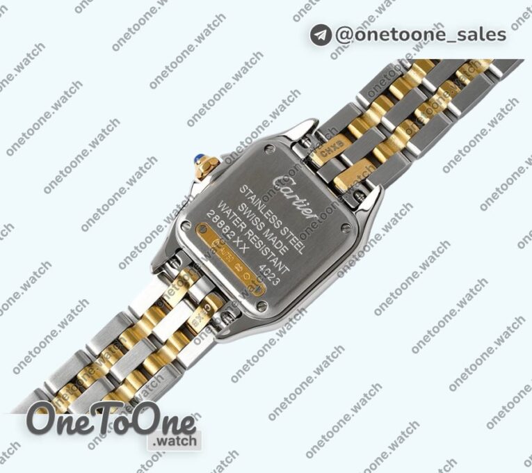 Реплика часов Cartier Panthère Top-tier Копия один в один Yellow gold/Stainless steel White Dial on Yellow gold/Stainless steel Bracelet Ronda Quartz