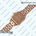 Реплика часов Cartier Panthère Top-tier Копия один в один Rose gold White Dial Diamonds Bezel on Rose gold Bracelet Ronda Quartz